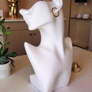 Pretty Bird 14 K Rose Gold Plated Hypoallergenic Brass Hoops With Green CZs